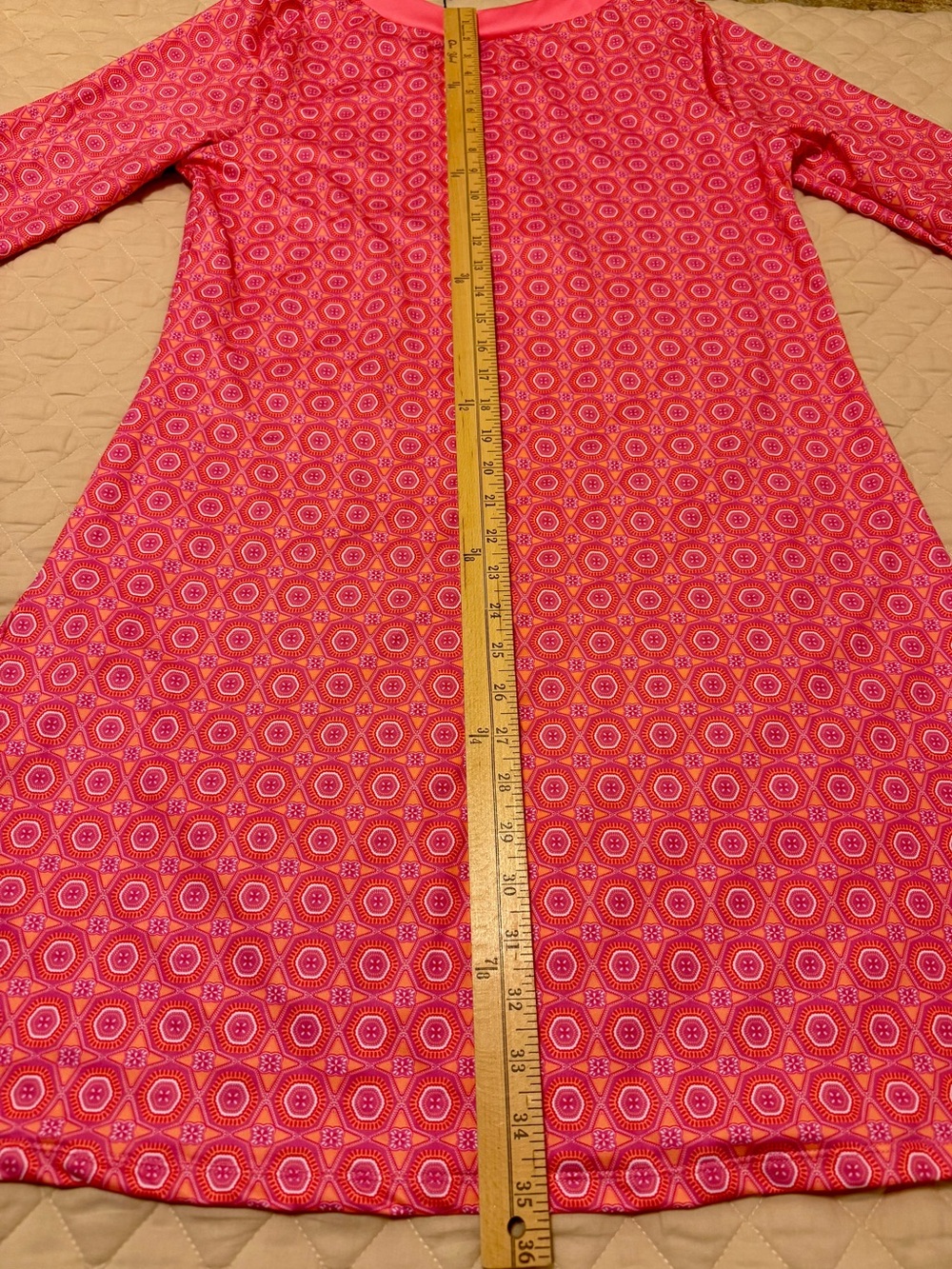 NWT Cabana Life Tunic Dress L Pink Orange Geometric UPF Swim Cover Up - Picture 7 of 7